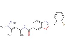 N-[1-(1,5-dimethyl-1H-pyrazol-4-yl)ethyl]-2-(2-fluorobenzyl)-1,3-benzoxazole-6-carboxamide