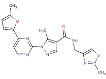 5-methyl-1-[4-(5-methyl-2-furyl)-2-pyrimidinyl]-N-[(2-methyl-1,3-thiazol-4-yl)methyl]-1H-pyrazole-4-carboxamide