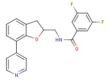 3,5-difluoro-N-{[7-(4-pyridinyl)-2,3-dihydro-1-benzofuran-2-yl]methyl}benzamide
