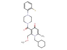 1-(cyclohexylmethyl)-3-{[4-(2-fluorophenyl)-1-piperazinyl]carbonyl}-2-(methoxymethyl)-6-methyl-4(1H)-pyridinone