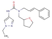 N'-(1-ethyl-1H-pyrazol-4-yl)-N-[(2E)-3-phenylprop-2-en-1-yl]-N-(tetrahydrofuran-2-ylmethyl)urea