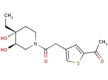 1-(4-{2-[(3R*,4R*)-4-ethyl-3,4-dihydroxypiperidin-1-yl]-2-oxoethyl}-2-thienyl)ethanone