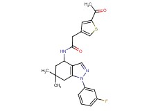 2-(5-acetyl-3-thienyl)-N-[1-(3-fluorophenyl)-6,6-dimethyl-4,5,6,7-tetrahydro-1H-indazol-4-yl]acetamide
