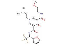 N-(2-methoxyethyl)-1-(3-methylbutyl)-4-oxo-N'-[2,2,2-trifluoro-1-(2-furyl)ethyl]-1,4-dihydro-3,5-pyridinedicarboxamide