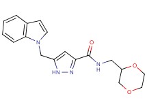 N-(1,4-dioxan-2-ylmethyl)-5-(1H-indol-1-ylmethyl)-1H-pyrazole-3-carboxamide