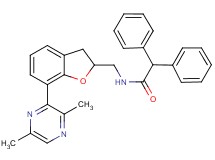 N-{[7-(3,6-dimethyl-2-pyrazinyl)-2,3-dihydro-1-benzofuran-2-yl]methyl}-2,2-diphenylacetamide