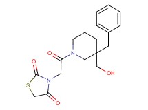 3-{2-[3-benzyl-3-(hydroxymethyl)-1-piperidinyl]-2-oxoethyl}-1,3-thiazolidine-2,4-dione