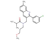 N-{[2-(3-chlorophenyl)-7-methyl-3-quinolinyl]methyl}-N-(3-methoxypropyl)-2-methylpropanamide