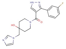 1-{[3-(3-fluorophenyl)-1H-pyrazol-4-yl]carbonyl}-4-(1H-imidazol-1-ylmethyl)-4-piperidinol