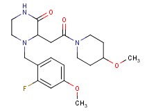 4-(2-fluoro-4-methoxybenzyl)-3-[2-(4-methoxy-1-piperidinyl)-2-oxoethyl]-2-piperazinone