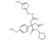 2-[1-cyclopentyl-3-(4-methoxyphenyl)-2,5-dioxo-3-pyrrolidinyl]-N-[(4-methyl-1,3-thiazol-2-yl)methyl]acetamide