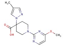 1-(4-methoxypyrimidin-2-yl)-4-(4-methyl-1H-pyrazol-1-yl)piperidine-4-carboxylic acid