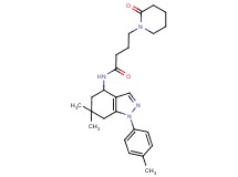 N-[6,6-dimethyl-1-(4-methylphenyl)-4,5,6,7-tetrahydro-1H-indazol-4-yl]-4-(2-oxo-1-piperidinyl)butanamide