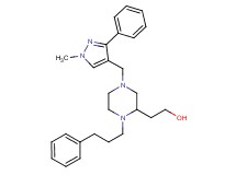 2-[4-[(1-methyl-3-phenyl-1H-pyrazol-4-yl)methyl]-1-(3-phenylpropyl)-2-piperazinyl]ethanol