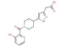 (5-{1-[(3-hydroxypyridin-2-yl)carbonyl]piperidin-4-yl}-1H-pyrazol-3-yl)acetic acid