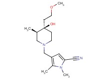 4-{[(3R*,4R*)-4-hydroxy-4-(2-methoxyethyl)-3-methyl-1-piperidinyl]methyl}-1,5-dimethyl-1H-pyrrole-2-carbonitrile