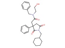 N-benzyl-2-[1-(cyclohexylmethyl)-2,5-dioxo-3-phenyl-3-pyrrolidinyl]-N-(2-hydroxyethyl)acetamide