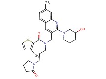 N-{[2-(3-hydroxy-1-piperidinyl)-7-methyl-3-quinolinyl]methyl}-3-methyl-N-[3-(2-oxo-1-pyrrolidinyl)propyl]-2-thiophenecarboxamide