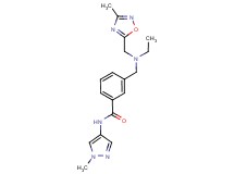 3-({ethyl[(3-methyl-1,2,4-oxadiazol-5-yl)methyl]amino}methyl)-N-(1-methyl-1H-pyrazol-4-yl)benzamide
