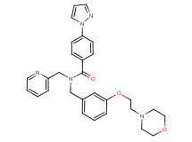 N-{3-[2-(4-morpholinyl)ethoxy]benzyl}-4-(1H-pyrazol-1-yl)-N-(2-pyridinylmethyl)benzamide