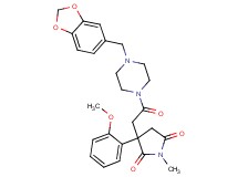 3-{2-[4-(1,3-benzodioxol-5-ylmethyl)-1-piperazinyl]-2-oxoethyl}-3-(2-methoxyphenyl)-1-methyl-2,5-pyrrolidinedione