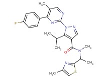 1-[4-(4-fluorophenyl)-5-methyl-2-pyrimidinyl]-5-isopropyl-N-methyl-N-[1-(4-methyl-1,3-thiazol-2-yl)ethyl]-1H-pyrazole-4-carboxamide