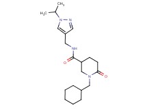1-(cyclohexylmethyl)-N-[(1-isopropyl-1H-pyrazol-4-yl)methyl]-6-oxo-3-piperidinecarboxamide