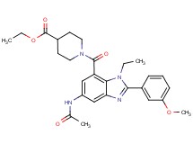 ethyl 1-{[5-(acetylamino)-1-ethyl-2-(3-methoxyphenyl)-1H-benzimidazol-7-yl]carbonyl}-4-piperidinecarboxylate