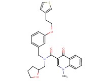 1-methyl-4-oxo-N-(tetrahydro-2-furanylmethyl)-N-{3-[2-(3-thienyl)ethoxy]benzyl}-1,4-dihydro-3-quinolinecarboxamide