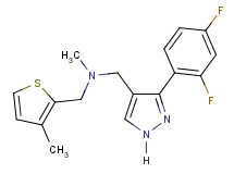 1-[3-(2,4-difluorophenyl)-1H-pyrazol-4-yl]-N-methyl-N-[(3-methyl-2-thienyl)methyl]methanamine