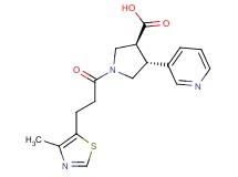 (3S*,4R*)-1-[3-(4-methyl-1,3-thiazol-5-yl)propanoyl]-4-pyridin-3-ylpyrrolidine-3-carboxylic acid