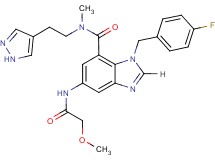 1-(4-fluorobenzyl)-5-[(methoxyacetyl)amino]-N-methyl-N-[2-(1H-pyrazol-4-yl)ethyl]-1H-benzimidazole-7-carboxamide