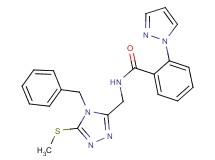 N-{[4-benzyl-5-(methylthio)-4H-1,2,4-triazol-3-yl]methyl}-2-(1H-pyrazol-1-yl)benzamide