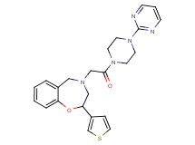 4-{2-oxo-2-[4-(2-pyrimidinyl)-1-piperazinyl]ethyl}-2-(3-thienyl)-2,3,4,5-tetrahydro-1,4-benzoxazepine