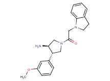 (3R*,4S*)-1-(2,3-dihydro-1H-indol-1-ylacetyl)-4-(3-methoxyphenyl)pyrrolidin-3-amine