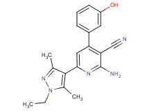 2-amino-6-(1-ethyl-3,5-dimethyl-1H-pyrazol-4-yl)-4-(3-hydroxyphenyl)nicotinonitrile