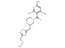 3-[(2-{[3-(methoxymethyl)-1,2,4-oxadiazol-5-yl]methyl}-4-morpholinyl)carbonyl]-4,6-dimethyl-2-pyridinol