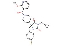 3-(cyclopropylmethyl)-5-(4-fluorobenzyl)-5-{1-[(2-methoxy-3-pyridinyl)carbonyl]-4-piperidinyl}-2,4-imidazolidinedione