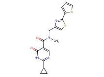 2-cyclopropyl-N-methyl-6-oxo-N-{[2-(2-thienyl)-1,3-thiazol-4-yl]methyl}-1,6-dihydro-5-pyrimidinecarboxamide