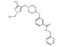3-({1-[(1-ethyl-3-methyl-1H-pyrazol-4-yl)methyl]-4-piperidinyl}oxy)-N-(2-pyridinylmethyl)benzamide