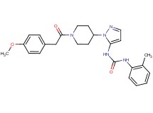 N-(1-{1-[(4-methoxyphenyl)acetyl]-4-piperidinyl}-1H-pyrazol-5-yl)-N'-(2-methylphenyl)urea