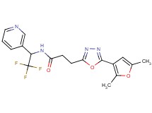 3-[5-(2,5-dimethyl-3-furyl)-1,3,4-oxadiazol-2-yl]-N-[2,2,2-trifluoro-1-(3-pyridinyl)ethyl]propanamide