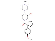 (3R*,4R*)-1-{[1-(4-methoxyphenyl)cyclopentyl]carbonyl}-4-(4-methyl-1-piperazinyl)-3-piperidinol