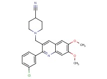 1-{[2-(3-chlorophenyl)-6,7-dimethoxy-3-quinolinyl]methyl}-4-piperidinecarbonitrile