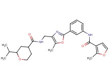 2-isopropyl-N-[(5-methyl-2-{3-[(2-methyl-3-furoyl)amino]phenyl}-1,3-oxazol-4-yl)methyl]tetrahydro-2H-pyran-4-carboxamide