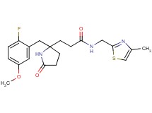 3-[2-(2-fluoro-5-methoxybenzyl)-5-oxo-2-pyrrolidinyl]-N-[(4-methyl-1,3-thiazol-2-yl)methyl]propanamide