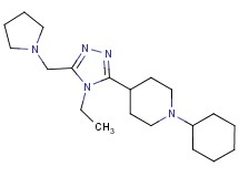 1-cyclohexyl-4-[4-ethyl-5-(pyrrolidin-1-ylmethyl)-4H-1,2,4-triazol-3-yl]piperidine
