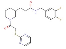 N-(3,4-difluorobenzyl)-3-{1-[(2-pyrimidinylthio)acetyl]-3-piperidinyl}propanamide