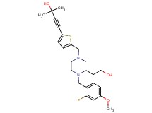 4-(5-{[4-(2-fluoro-4-methoxybenzyl)-3-(2-hydroxyethyl)-1-piperazinyl]methyl}-2-thienyl)-2-methyl-3-butyn-2-ol