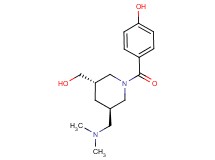 4-{[(3R*,5S*)-3-[(dimethylamino)methyl]-5-(hydroxymethyl)piperidin-1-yl]carbonyl}phenol